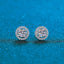 Sterling Silver Moissanite Zircon Round Stud Earrings