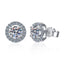 Sterling Silver Moissanite Zircon Round Stud Earrings