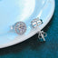 Sterling Silver Moissanite Zircon Round Stud Earrings