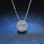 Sterling Silver Moissanite Zircon Pendant Necklace with Classic Round Design