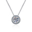 Sterling Silver Moissanite Zircon Pendant Necklace with Classic Round Design