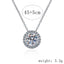 Sterling Silver Moissanite Zircon Pendant Necklace with Classic Round Design