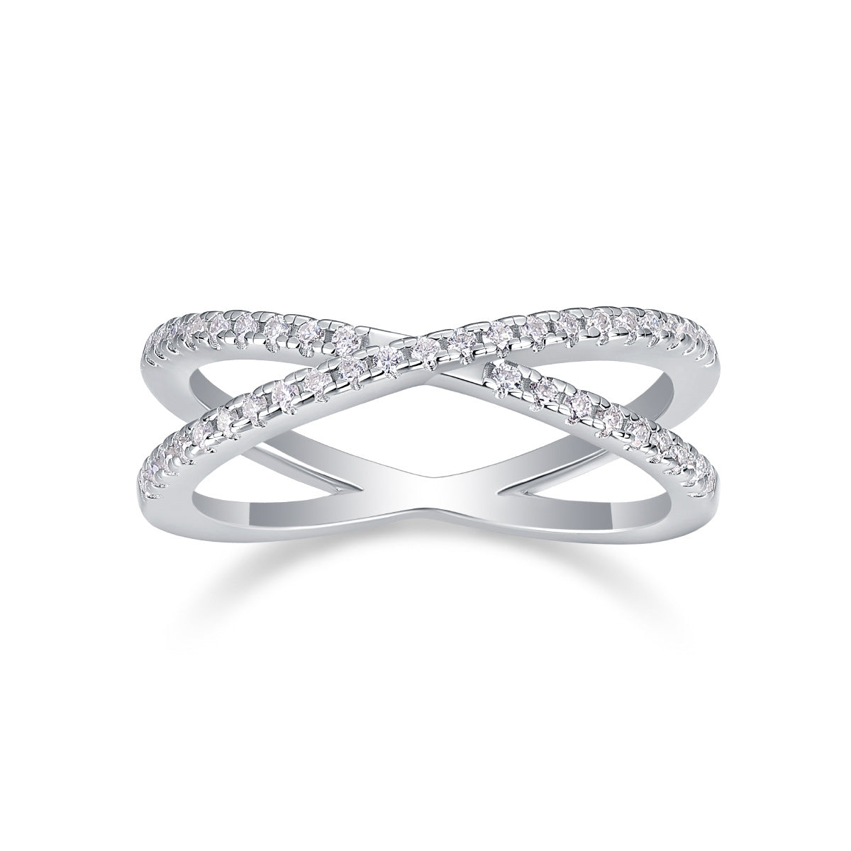 Sterling Silver Interwoven Moissanite Ring