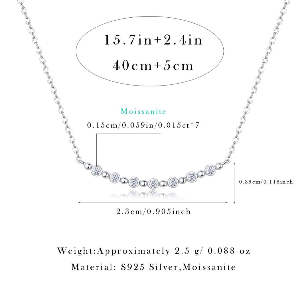 Sterling Silver Moissanite Pendant Geometric Necklace with GRA Certificate