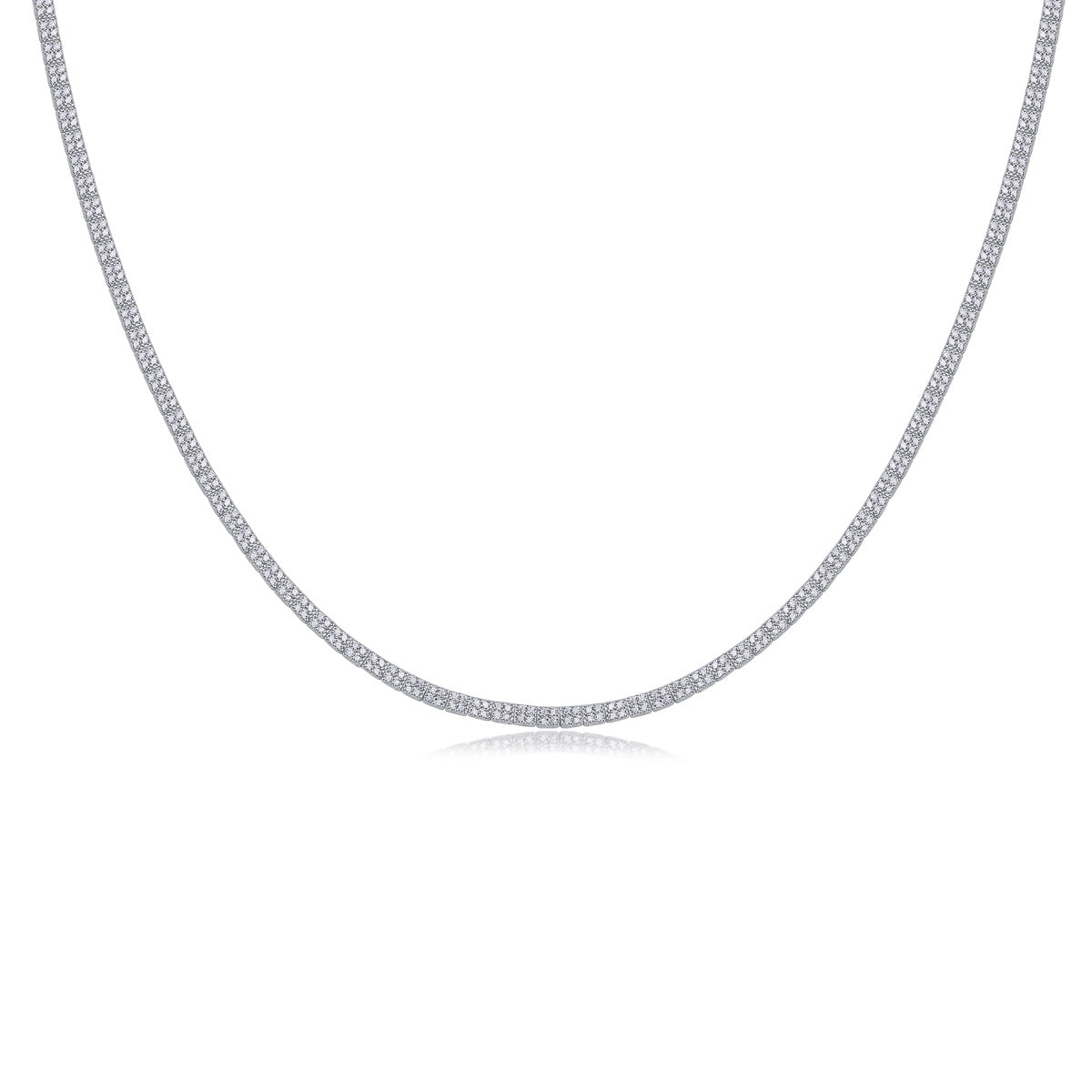 Sterling Silver Moissanite Geometric Necklace with GRA Certificate