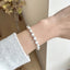 S925 Sterling Silver Geometric Cat's Eye Bead Bracelet - Women's Korea Ins Style Simple Design