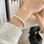 S925 Sterling Silver Geometric Cat's Eye Bead Bracelet - Women's Korea Ins Style Simple Design