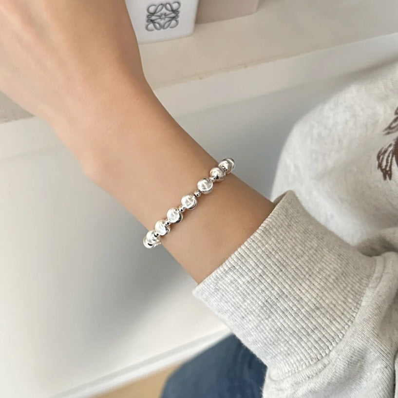 S925 Sterling Silver Geometric Cat's Eye Bead Bracelet - Women's Korea Ins Style Simple Design