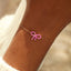 S925 Sterling Silver Bow Buckle Inlay Bracelet - Women's Simple Fashion European Style