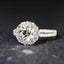 Sterling Silver Moissanite Flower Ring with Platinum Plating