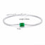 Sterling Silver Rose Gold Plated Square Gemstone Zircon Bracelet with Cultivated Emerald Inlay