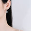 Sterling Silver Geometric Moissanite Drop Earrings