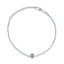 Sterling Silver Moissanite Solitaire Bracelet with Platinum Plating