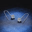 Sterling Silver Moissanite Inlay Classic Drop Earrings