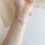 Sterling Silver Star and Moon Crystal Rhinestone Bracelet for Women