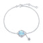 Sterling Silver Star and Moon Crystal Rhinestone Bracelet for Women