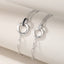 Sterling Silver Mobius Double-Ring Zircon Couple Bracelet