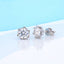 Sterling Silver Moissanite Round Stud Earrings with GRA Certificate