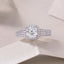 Sterling Silver Inlay Square Moissanite Ring