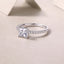 Sterling Silver Square Moissanite Inlay Ring