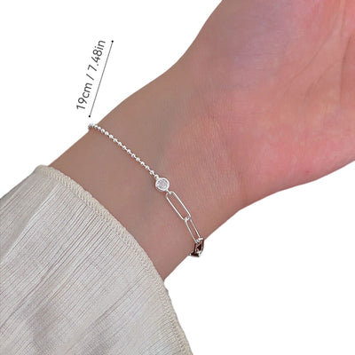 Sterling Silver Minimalist Splicing Bracelet for Women - 2024 Trendy Design