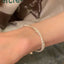 S925 Sterling Silver Double-Layer Pearl Geometric Beaded Bracelet Women's Niche Design