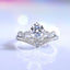 Sterling Silver Crown Moissanite Ring with Rhinestone Inlay