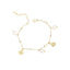 Sterling Silver Delicate Pearl Shell Multi-Pendant Bracelet for Women