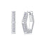 Sterling Silver Geometric Moissanite Hoop Earrings