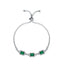 Elegant Retro Geometric Zircon and Cultivated Emerald S925 Silver Bracelet