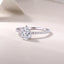 Sterling Silver White Gold Plated Moissanite Water Droplet Ring