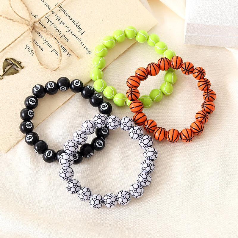 Acrylic Beaded Unisex Sports Fan Bracelets