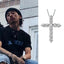 Streetwear Cross Copper Zircon Pendant Necklace for Men and Women