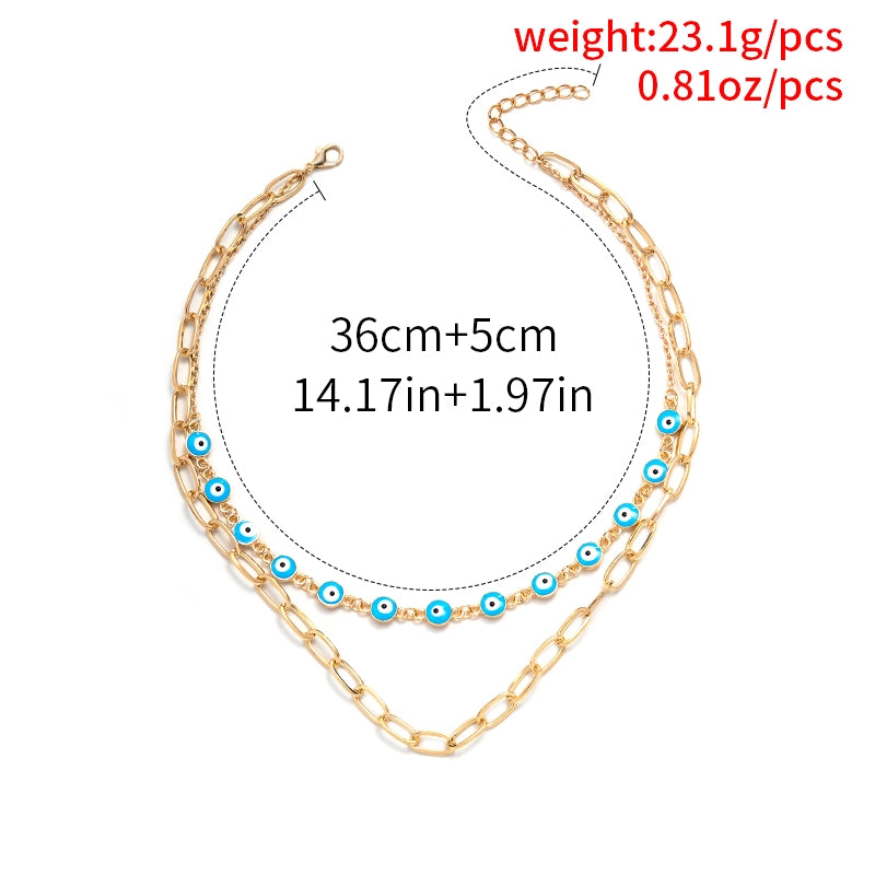 Streetwear Devil's Eye Alloy Women's Layered Necklaces