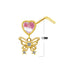 Streetwear Heart and Butterfly Shape Stainless Steel Zircon Nose Ring