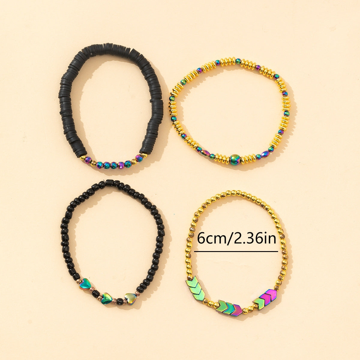 Geometric Soft Clay Laser Beads Fashion Bracelet