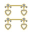 Streetwear Heart Shape Gold Plated Rhinestone Nipple Ring Pendant