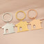 Stainless Steel House Pendant Keychain with 18K Gold Plating