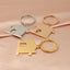 Stainless Steel House Pendant Keychain with 18K Gold Plating