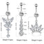 Streetwear Owl & Butterfly Zircon Inlay Stainless Steel Belly Ring