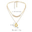 Streetwear Double Layer Heart Shell Pearl Pendant Necklace for Women