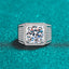 Sterling Silver Moissanite Zircon Men's Statement Ring