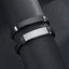 Men's Black Plated Stainless Steel and Braided Leather Bracelet with Engravable Option