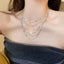 Streetwear Alloy Plated Layered Tassel Necklace for Women