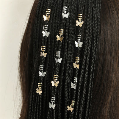 Streetwear Butterfly Alloy Hair Buckle with Retro Ethnic Spiral Braid Design