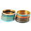 Streetwear Stripe Enamel Stainless Steel Bangle Bracelet