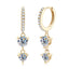 Elegant Double Hoop Moissanite Tassel Earrings 925 Sterling Silver