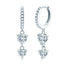 Elegant Double Hoop Moissanite Tassel Earrings 925 Sterling Silver