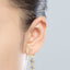 Elegant Double Hoop Moissanite Tassel Earrings 925 Sterling Silver