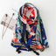 Women's Summer Cotton Linen Silk Scarf with Tassel Print - Sunshade Beach Shawl